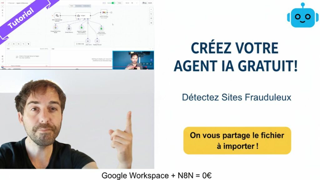 Tuto n8n : Créez un Agent IA Gratuit avec Google Gemini pour Détecter les Sites Frauduleux​